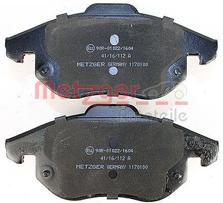 Jeu de 4 plaquettes de frein METZGER ref. 1170100